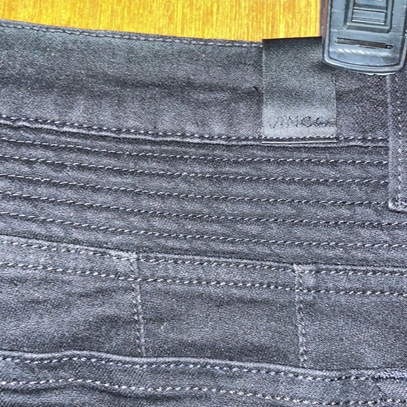 •VINCE•BLACK DENIM MOTO HIGH WAISTED SKINNY JEANS WITH ANKLE ZIPPERS. SIZE 27x30 - Picture 5 of 13